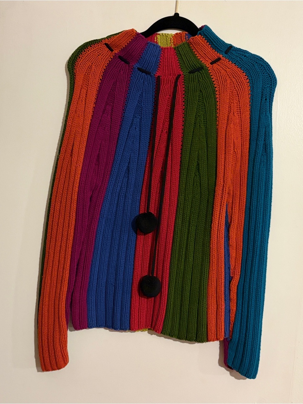 Vibrant Multicolor Ribbed Button-Front Cardigan
